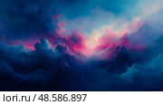 Celestial Dreamscape: An Ethereal Canvas of Nebulous Forms. Стоковое AI-изображение, AI-художник Данила Большаков / Фотобанк Лори