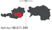 Map of Styria state of Austria. Стоковая иллюстрация, иллюстратор Максим Гребешков / Фотобанк Лори