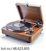 Turntable With Record Player. Generative AI. Стоковое AI-изображение, AI-художник Roman Zavorotny / Фотобанк Лори