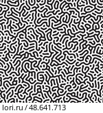 Vector black and white organic rounded lines pattern. Стоковая иллюстрация, иллюстратор Максим Гребешков / Фотобанк Лори