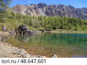 Одно из Куехтанарских озер, Кош-Агачский район, Республика Алтай. Стоковое фото, фотограф Римма Тельнова / Фотобанк Лори
