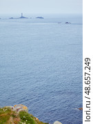 Longships Lighthouse near Land's End coastline. Cornwall. England. GB (2009 год). Стоковое фото, фотограф Сергей Пристяжнюк (Serg Zastavkin) / Фотобанк Лори