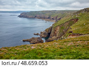 The coastline at the Mayon cliff at the end of the Penwith peninsula. Cornwall. England. GB (2009 год). Стоковое фото, фотограф Сергей Пристяжнюк (Serg Zastavkin) / Фотобанк Лори