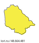 Simple outline map of Jammu and Kashmir is a state of India. Стоковая иллюстрация, иллюстратор Максим Гребешков / Фотобанк Лори
