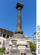Memorial column to the first Middle Eastern telegraph in Al Merjeh square in Damascus. Syrian Arab Republic. Редакционное фото, фотограф Евгений Ткачёв / Фотобанк Лори