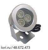 Светодиодный прожектор на белом фоне. Led projector isolated on white background. Стоковое фото, фотограф Татьяна Д / Фотобанк Лори