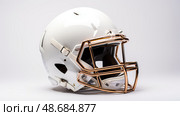 padding football helmet white background ai generated. Стоковое AI-изображение, AI-художник Vectorwin / Фотобанк Лори