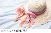 bow summer items white background ai generated. Стоковое AI-изображение, AI-художник Vectorwin / Фотобанк Лори