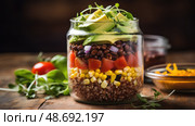 jar red quinoa ai generated. Стоковое AI-изображение, AI-художник Vectorwin / Фотобанк Лори