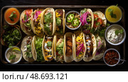 spicy beer and tacos ai generated. Стоковое AI-изображение, AI-художник Vectorwin / Фотобанк Лори