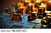 atomic periodic table carbon ai generated. Стоковое AI-изображение, AI-художник Vectorwin / Фотобанк Лори