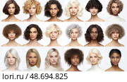 curls beauty hair white background ai generated. Стоковое AI-изображение, AI-художник Vectorwin / Фотобанк Лори