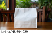 plain white paper lunch bag ai generated. Стоковое AI-изображение, AI-художник Vectorwin / Фотобанк Лори