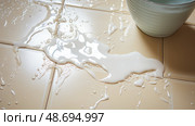 broken kitchen spill ai generated. Стоковое AI-изображение, AI-художник Vectorwin / Фотобанк Лори