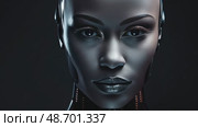 Portrait of a woman symbolically turning into virtual human, virtual character, or digital clone, using computer-generated from the real persona. AI artificial intelligence. Стоковое AI-видео, аниматор ALLA YURTAYEVA / Фотобанк Лори