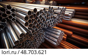 titanium metal tubing ai generated. Стоковое AI-изображение, AI-художник Vectorwin / Фотобанк Лори