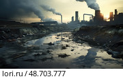discharge chemicals in water ai generated. Стоковое AI-изображение, AI-художник Vectorwin / Фотобанк Лори