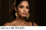 earrings gold t ai generated. Стоковое AI-изображение, AI-художник Vectorwin / Фотобанк Лори