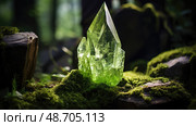 peridot green crystals ai generated. Стоковое AI-изображение, AI-художник Vectorwin / Фотобанк Лори