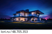 wdows house in twilight ai generated. Стоковое AI-изображение, AI-художник Vectorwin / Фотобанк Лори