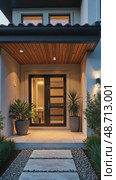 A real estate property with a well-designed facade and inviting entrance, attracting potential home buyers and investors. Стоковое AI-видео, аниматор Sergey Grishin / Фотобанк Лори