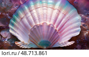 seashell iridescent texture ai generated. Стоковое AI-изображение, AI-художник Vectorwin / Фотобанк Лори