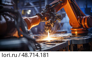 robotics metals manufacturing ai generated. Стоковое AI-изображение, AI-художник Vectorwin / Фотобанк Лори