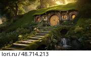 door hobbit house ai generated. Стоковое AI-изображение, AI-художник Vectorwin / Фотобанк Лори
