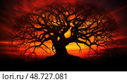 silhouette tree of life background ai generated. Стоковое AI-изображение, AI-художник Vectorwin / Фотобанк Лори