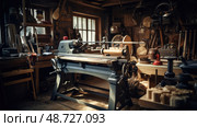 turning wood lathe ai generated. Стоковое AI-изображение, AI-художник Vectorwin / Фотобанк Лори