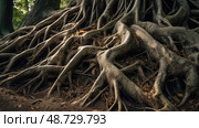 intricate uprooted tree ai generated. Стоковое AI-изображение, AI-художник Vectorwin / Фотобанк Лори