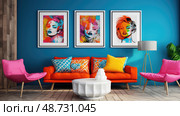 interior wall with a white frame ai generated. Стоковое AI-изображение, AI-художник Vectorwin / Фотобанк Лори