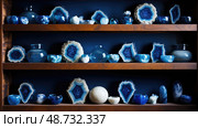 gemstone blue geode ai generated. Стоковое AI-изображение, AI-художник Vectorwin / Фотобанк Лори