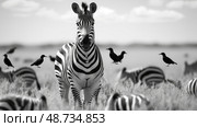 penguin black and white birds ai generated. Стоковое AI-изображение, AI-художник Vectorwin / Фотобанк Лори
