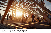 strength wood truss ai generated. Стоковое AI-изображение, AI-художник Vectorwin / Фотобанк Лори