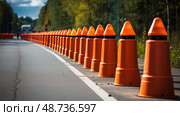 highway road barriers ai generated. Стоковое AI-изображение, AI-художник Vectorwin / Фотобанк Лори