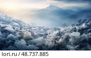 single plastic bag pollution ai generated. Стоковое AI-изображение, AI-художник Vectorwin / Фотобанк Лори