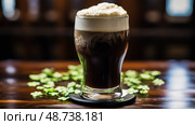 irish st patricks day beer ai generated. Стоковое AI-изображение, AI-художник Vectorwin / Фотобанк Лори