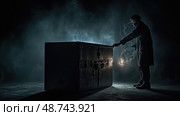 shadowy mystery box ai generated. Стоковое AI-изображение, AI-художник Vectorwin / Фотобанк Лори