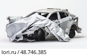 damage car crash white background ai generated. Стоковое AI-изображение, AI-художник Vectorwin / Фотобанк Лори