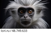 expressive silvered leaf monkey ai generated. Стоковое AI-изображение, AI-художник Vectorwin / Фотобанк Лори