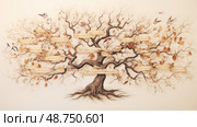 heritage family tree chart ai generated. Стоковое AI-изображение, AI-художник Vectorwin / Фотобанк Лори