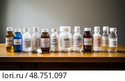 labels prescription drug water ai generated. Стоковое AI-изображение, AI-художник Vectorwin / Фотобанк Лори
