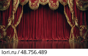 velvet red theatre curtain ai generated. Стоковое AI-изображение, AI-художник Vectorwin / Фотобанк Лори