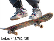 A person is skateboarding with colorful shoes. Стоковое AI-изображение, AI-художник Ярославский Максим / Фотобанк Лори