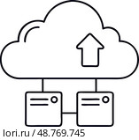 Иконки облачного резервного копирования данных на прозрачном фоне. Стоковое AI-изображение, AI-художник Ольга Березина / Фотобанк Лори