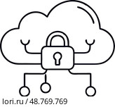 Значки облачного шифрования с замком на прозрачном фоне. Стоковое AI-изображение, AI-художник Ольга Березина / Фотобанк Лори
