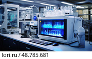 mass chemistry lab equipment ai generated. Стоковое AI-изображение, AI-художник Vectorwin / Фотобанк Лори