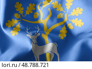 3D illustration flag of Berkshire is a county of England. Стоковое фото, фотограф Максим Гребешков / Фотобанк Лори