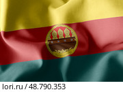 3D illustration flag of Kamphaeng Phet is a province of Thailand. Стоковое фото, фотограф Максим Гребешков / Фотобанк Лори